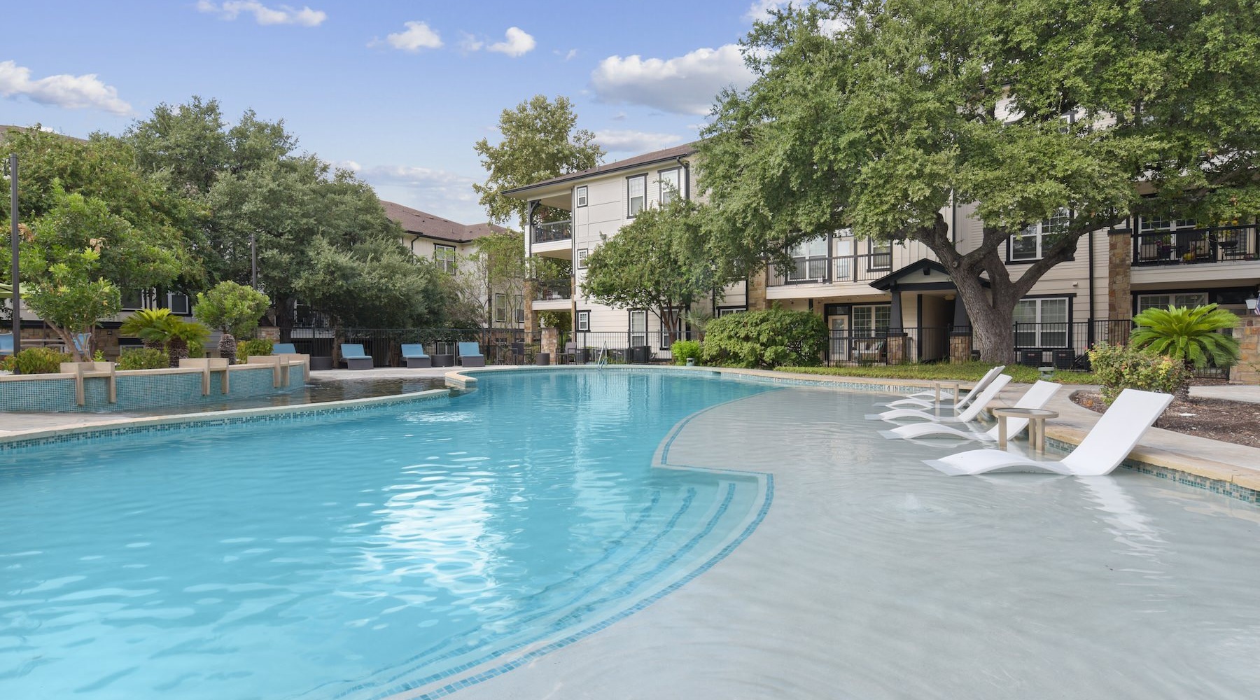 resort style pool with seating